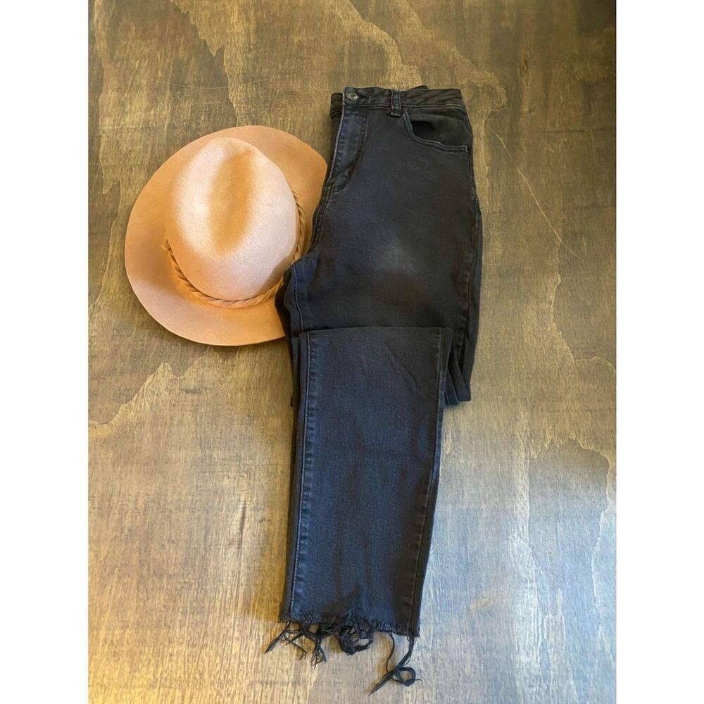 Forever 21 Black Distressed Hem Jeans